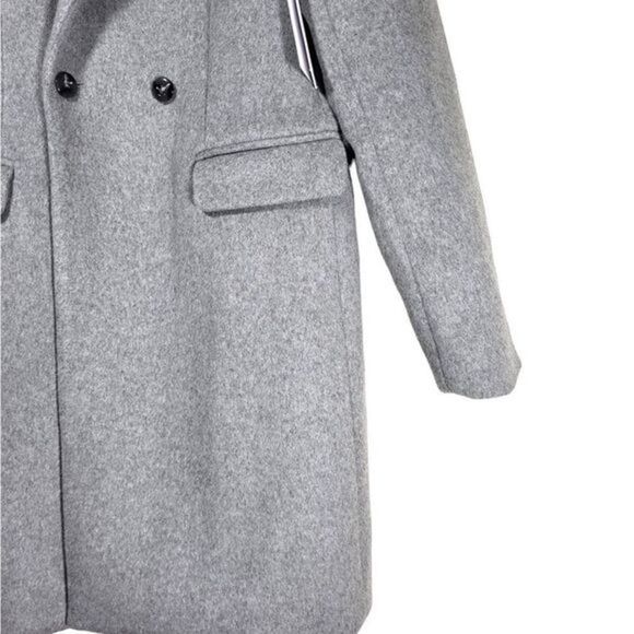 NWT Reformation Cumberland Wool Blend Double Breasted Coat in Grey - Picture 9 of 16